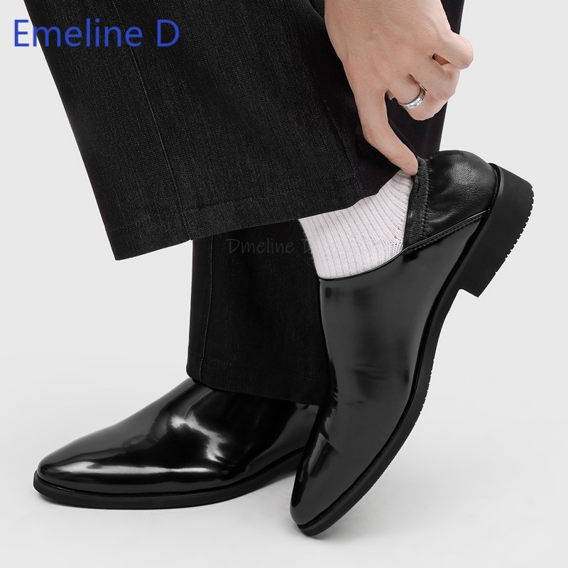 Men'S Urban Formal Wear - Mocasines de Hombre de Cuero Brillante,