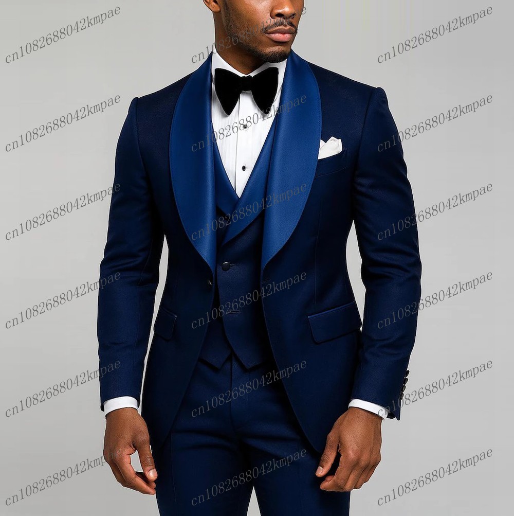 Men'S Formal Attire - Nuevo traje Formal azul marino para