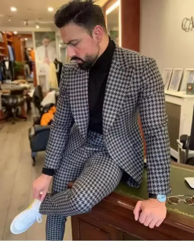 Men'S Vintage Formal Wear - Traje Vintage de pata de gallo