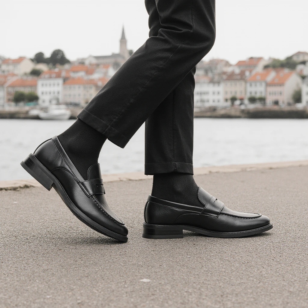 Men'S Formal Attire - Mocasines Negros Clásicos para Hombre, Zapatos
