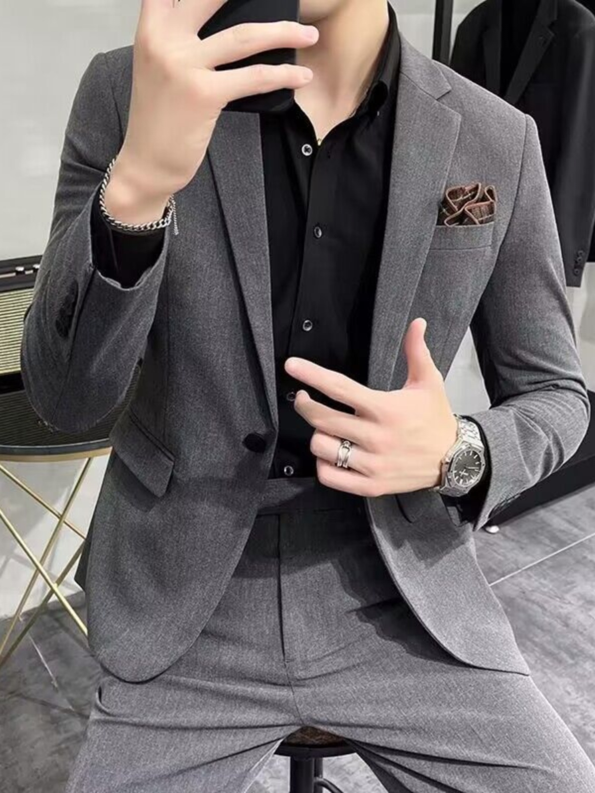 Men'S Urban Formal Wear - Traje de Tres Piezas Slim Fit