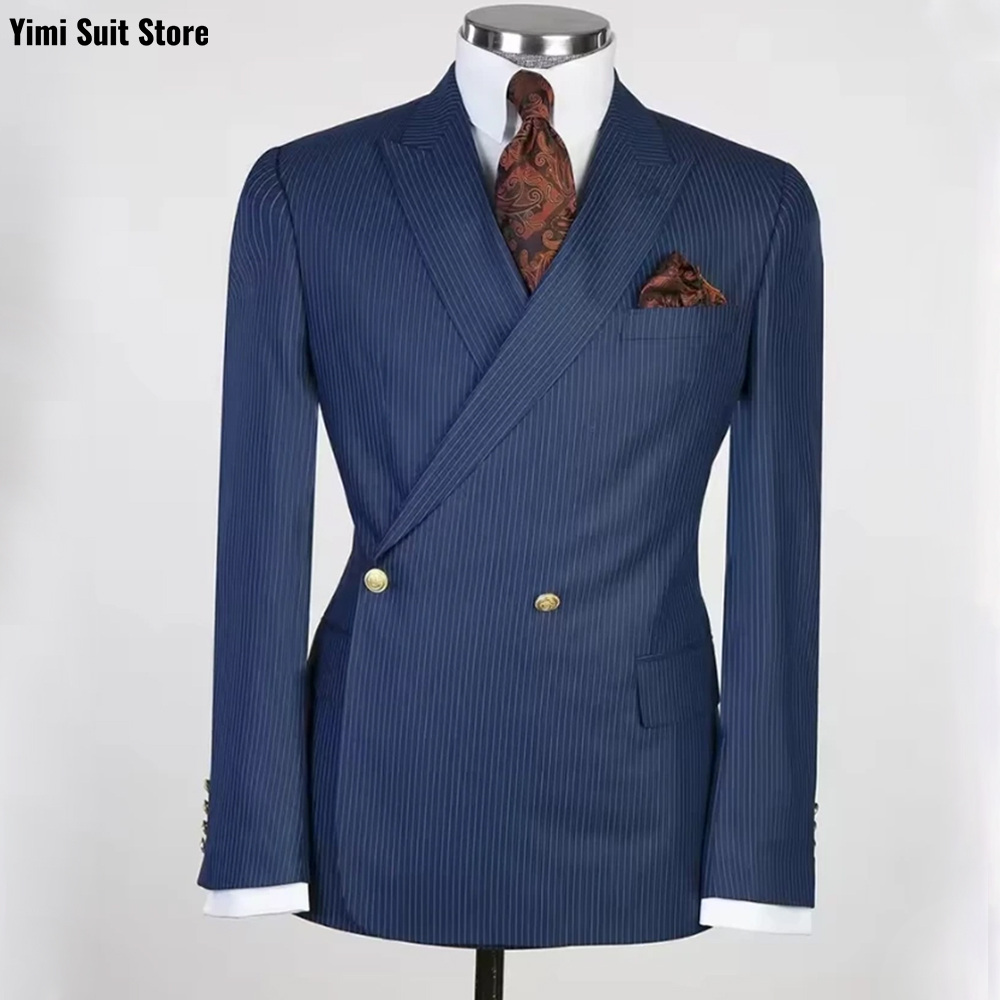 Men Formal Wear Modern - Trajes de hombre a rayas, 2