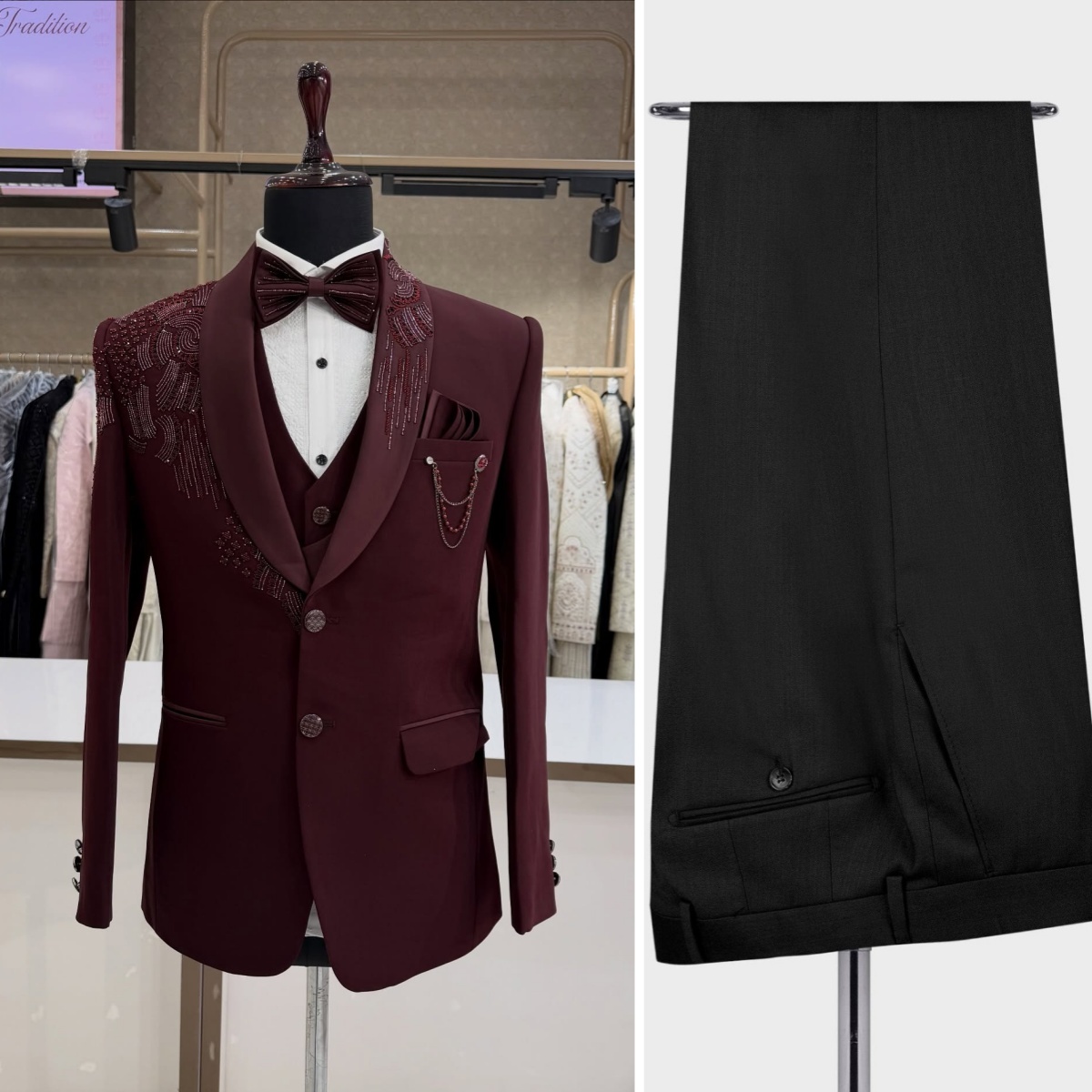 Men Formal Wear Modern - Trajes de Novio de 3 Piezas