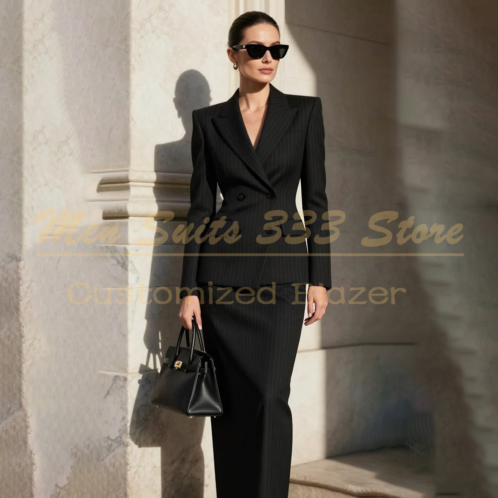 Men Formal Wear All Black - Traje de Mujer de Diseño con