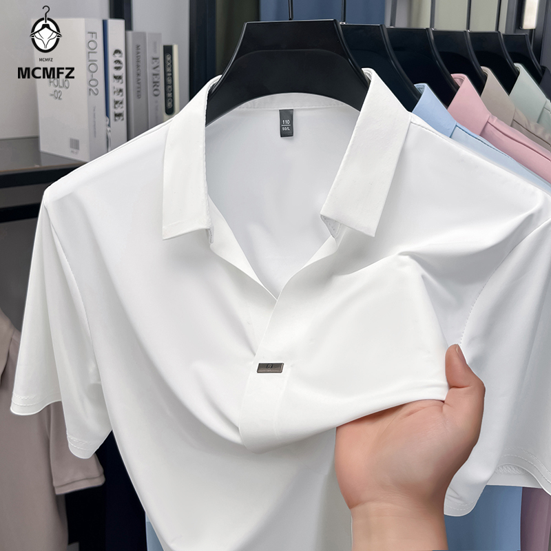 Men Formal Wear Summer - Camisa de solapa plana para hombre