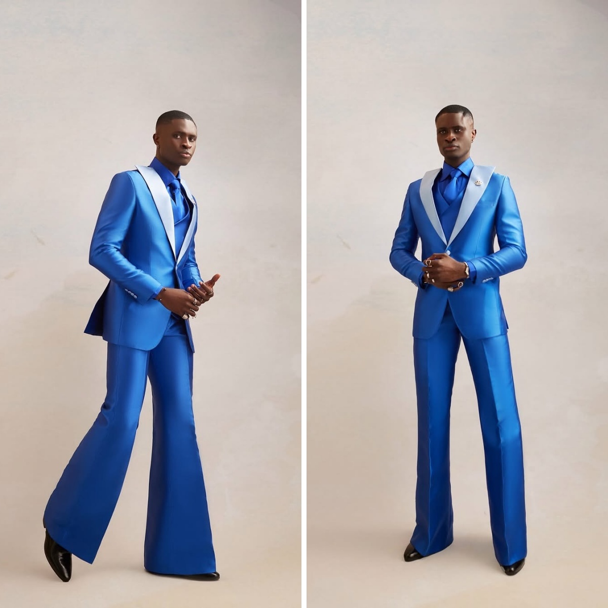 Men Formal Wear Modern - Conjunto de traje de satén para