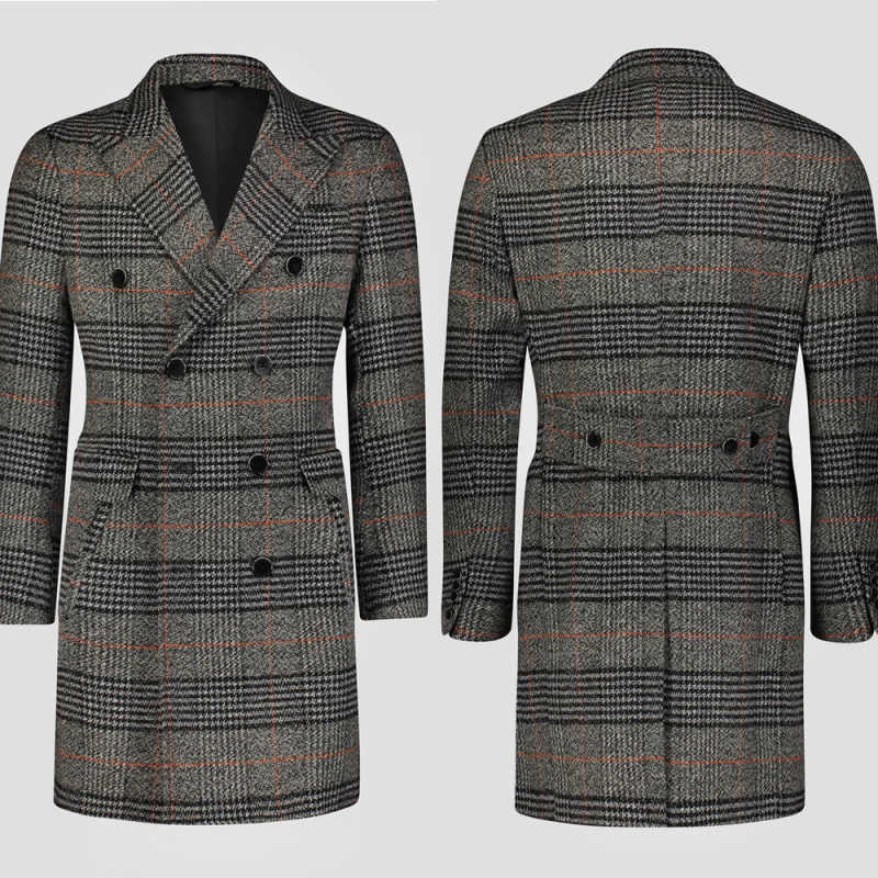 Men Formal Wear Modern - Abrigo moderno de mezcla de lana