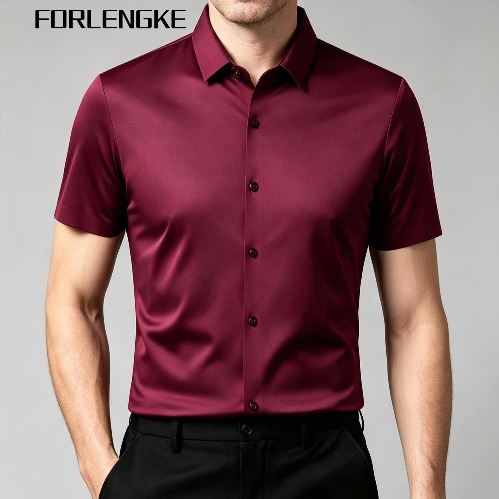 Men Formal Wear Summer - Camisa de Manga Corta para Hombre