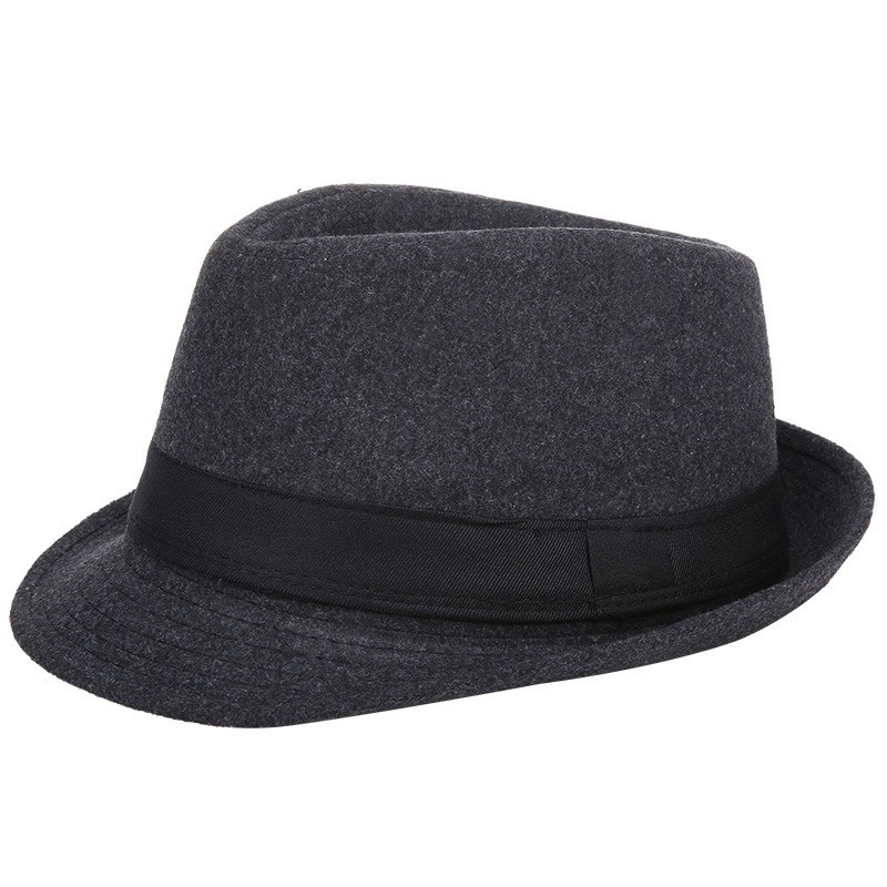 Men'S Vintage Formal Wear - Sombrero Fedora de Lana para Hombre,