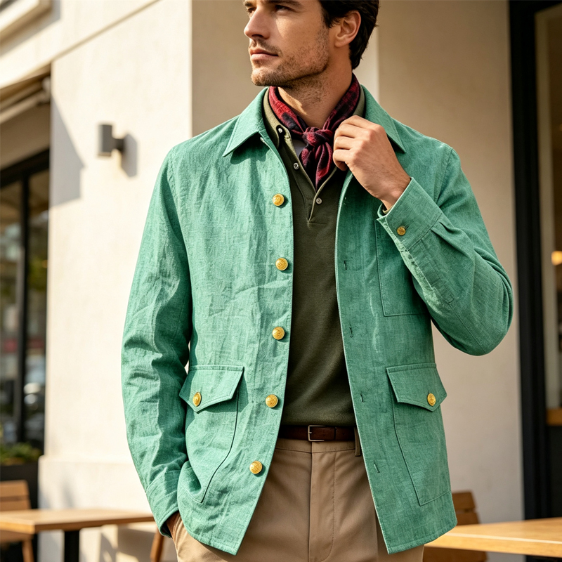 Men'S Vintage Formal Wear - Chaqueta de Lino Vintage para Hombre,