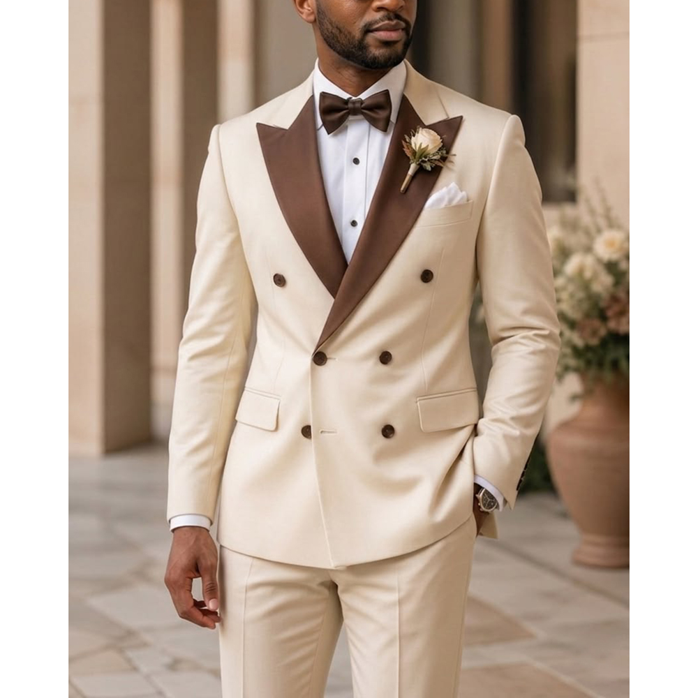 Men Formal Wear Modern - Traje de esmoquin de doble botonadura