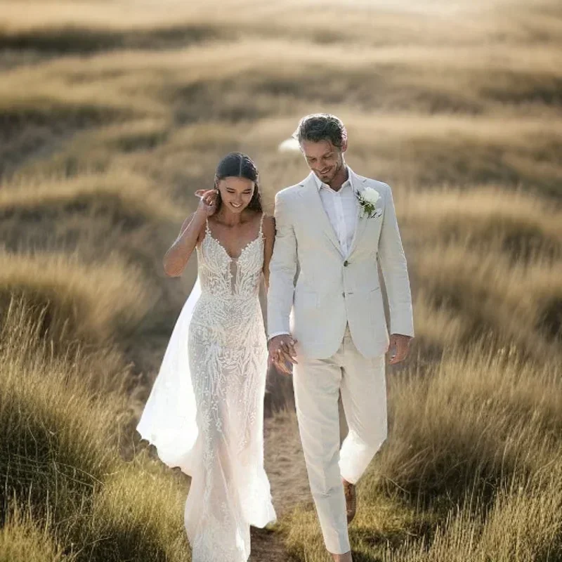 Esmoquin de boda de lino para  - Men Formal Wear Summer reseña y precio
