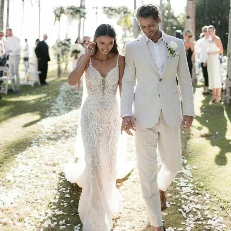 Esmoquin de boda de lino para  - Men Formal Wear Summer reseña y precio
