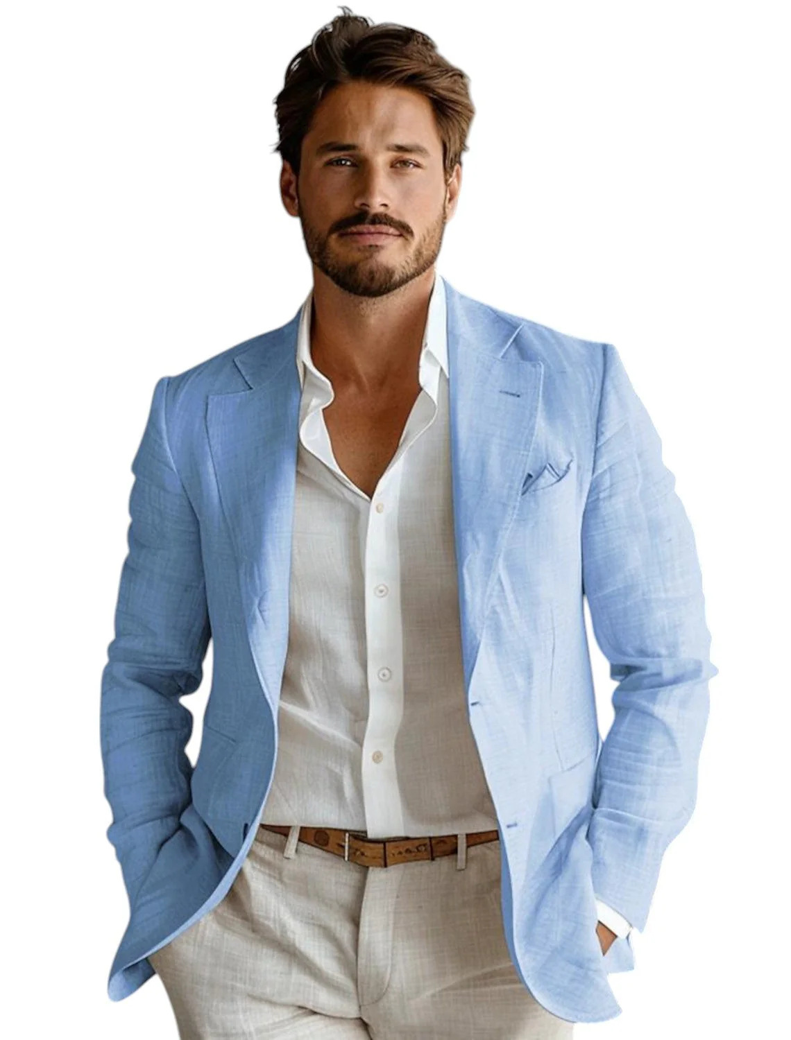 Blazer de Lino Azul para Hombr - Men Formal Wear Summer reseña y precio