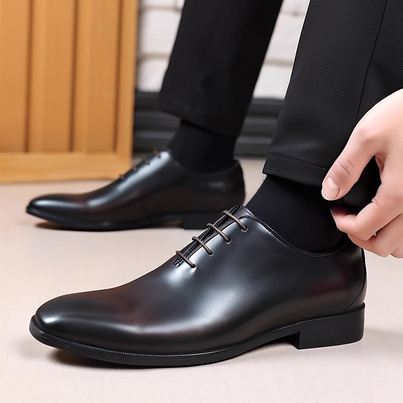 Zapatos Oxford de cuero genuin - Men Formal Wear Brands reseña y precio